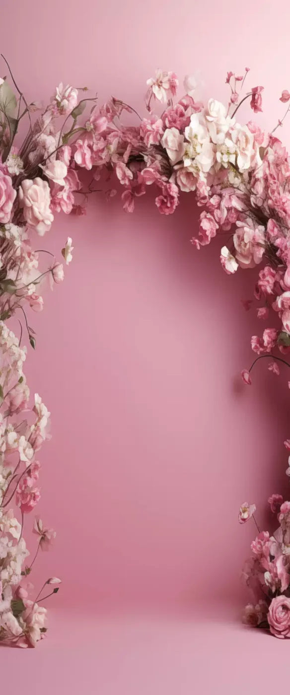 Pink Studio Floral Arch Backdrop