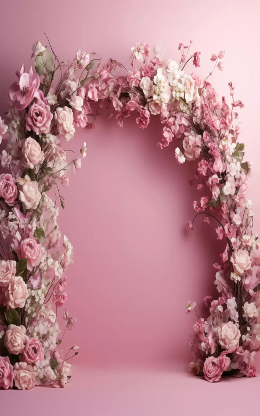 Pink Studio Floral Arch Backdrop