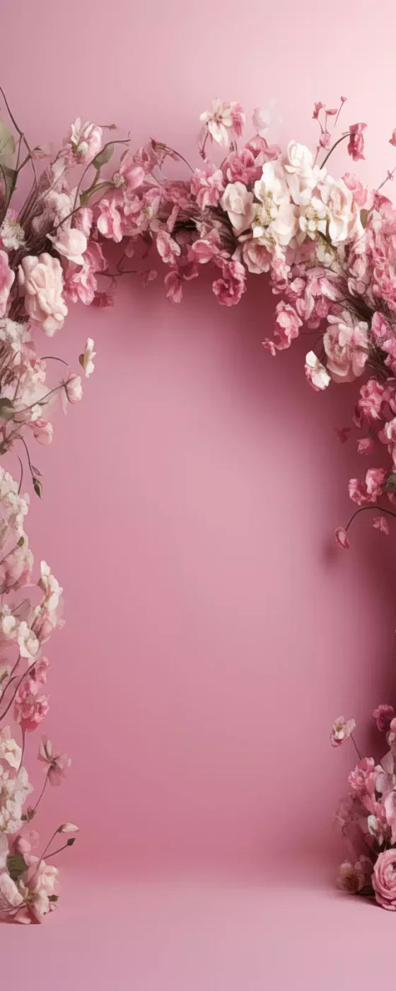 Pink Studio Floral Arch Backdrop