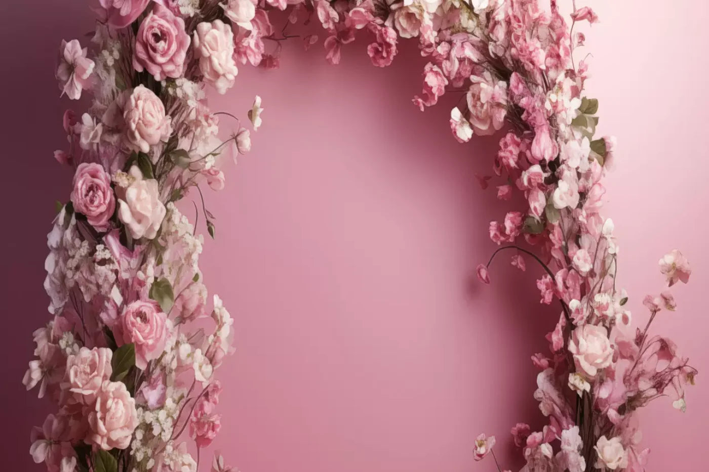 Pink Studio Floral Arch 12’X8’ Ultracloth (144 X 96 Inch) Backdrop