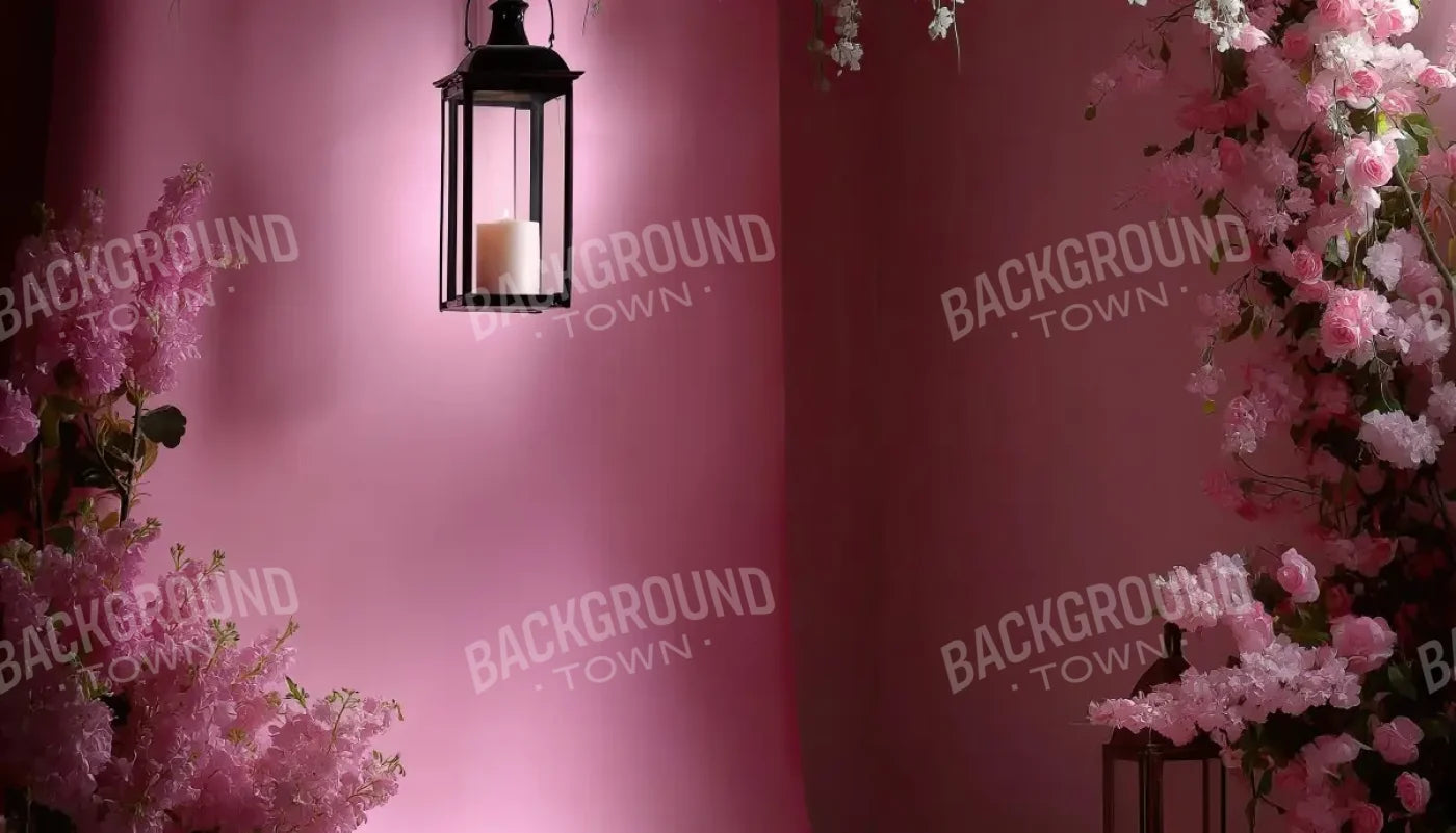 Pink Floral Corner 14’x8’ UltraCloth (168 x 96 inch) Backdrop