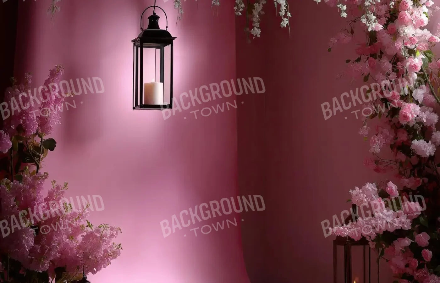 Pink Floral Corner 14’x9’ UltraCloth (168 x 108 inch) Backdrop