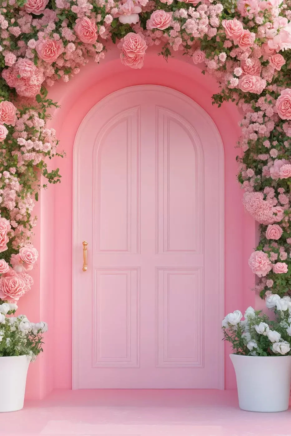 Pink Floral Door 8’x12’ UltraCloth (96 x 144 inch) Backdrop