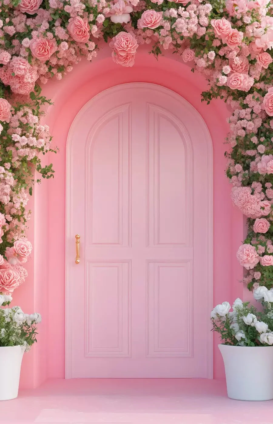 Pink Floral Door 9’x14’ UltraCloth (108 x 168 inch) Backdrop