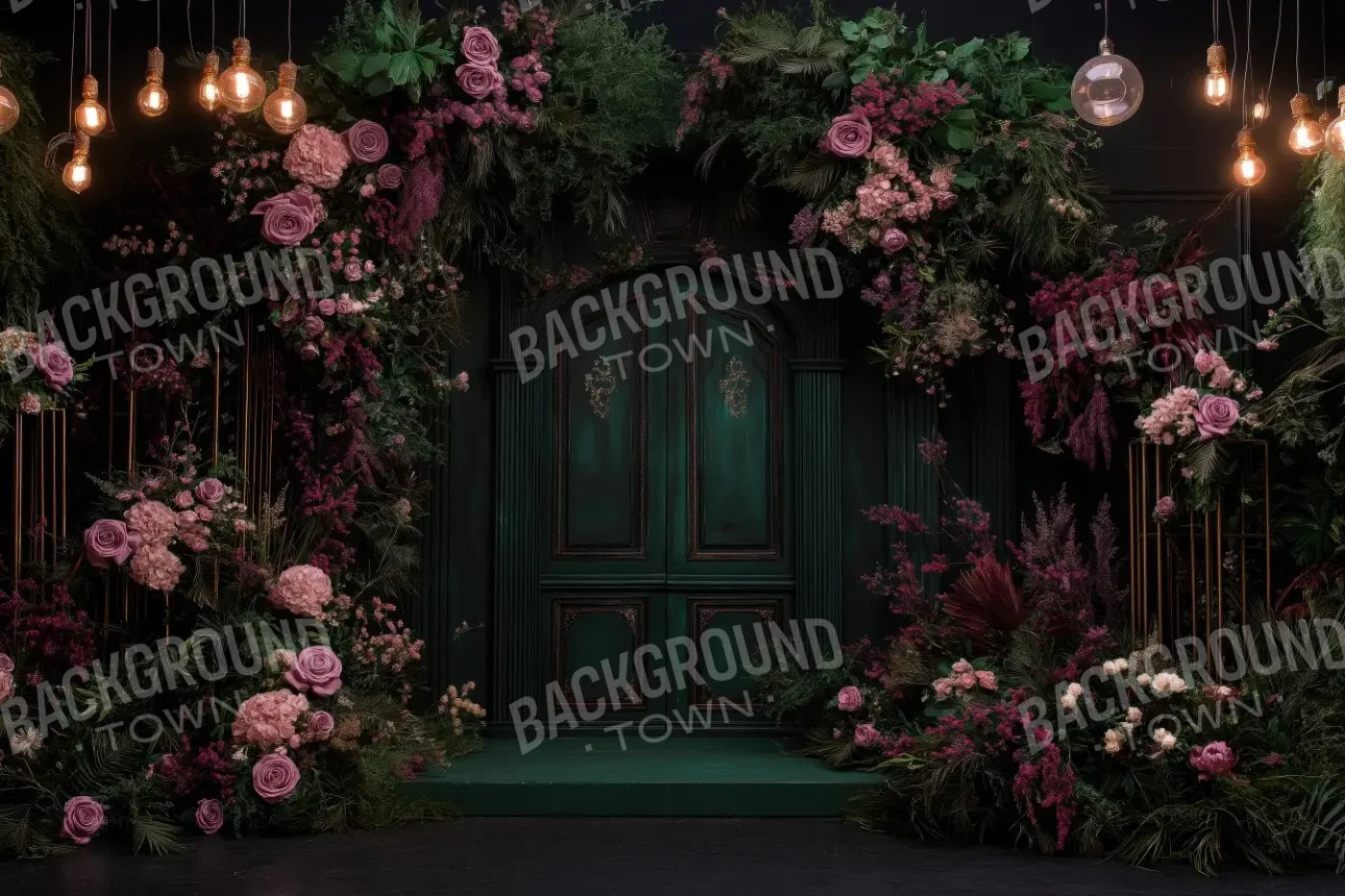 Pink Floral Garden Door 12’x8’ UltraCloth (144 x 96 inch) Backdrop
