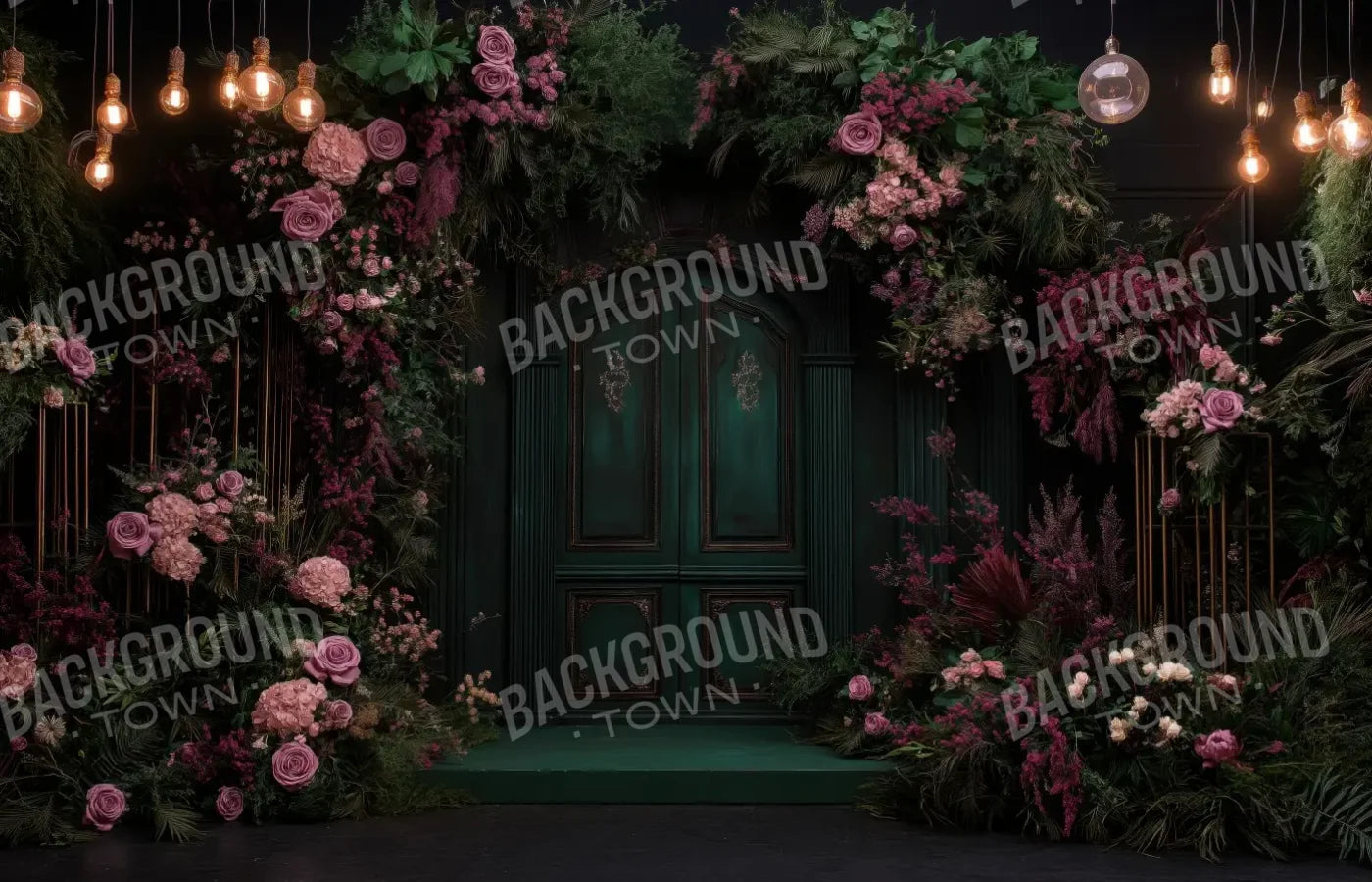 Pink Floral Garden Door 14’x9’ UltraCloth (168 x 108 inch) Backdrop
