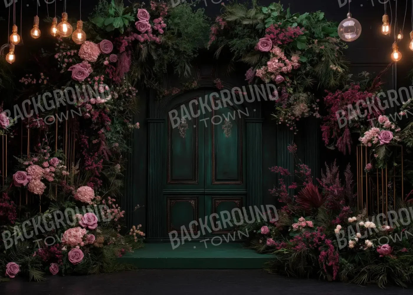 Pink Floral Garden Door 7’x5’ UltraCloth (84 x 60 inch) Backdrop