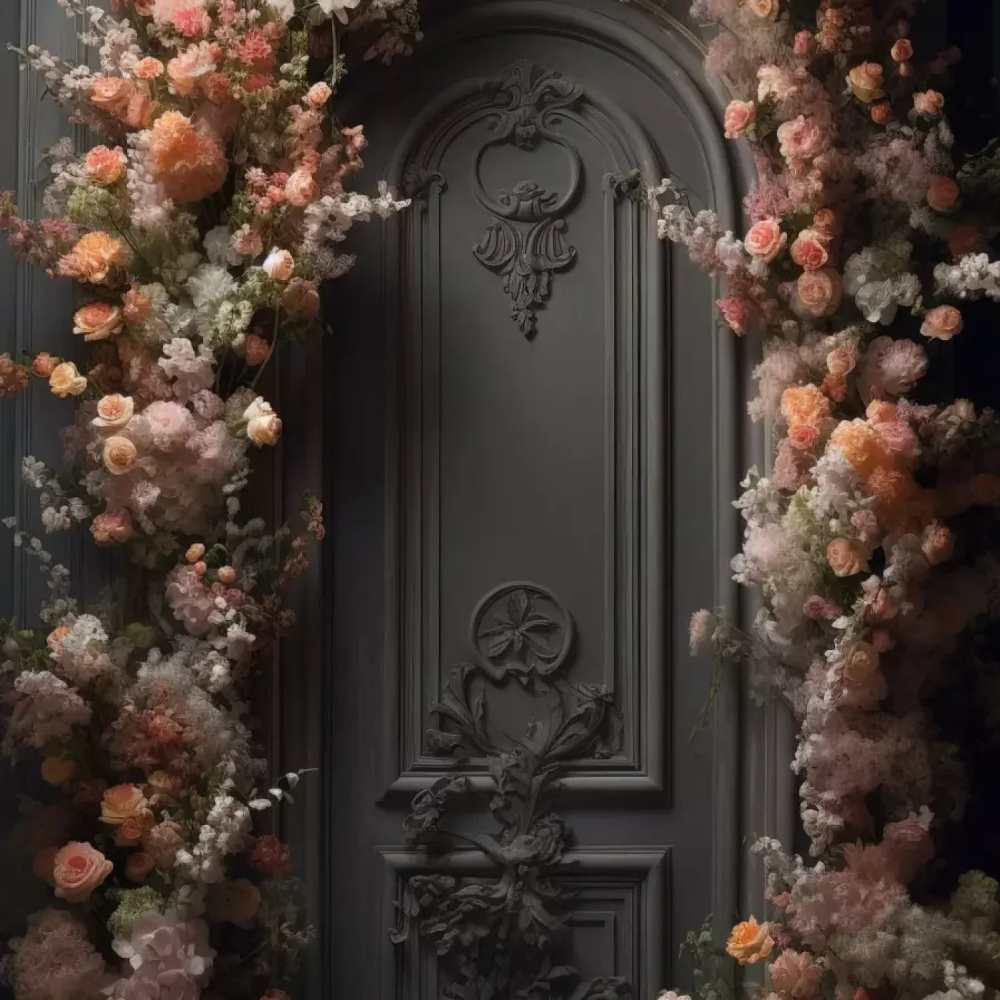 Pink Flower Wall Arch 10’X10’ Ultracloth (120 X Inch) Backdrop