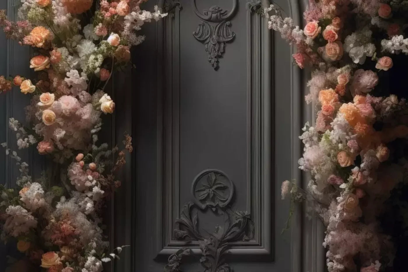 Pink Flower Wall Arch 12’X8’ Ultracloth (144 X 96 Inch) Backdrop
