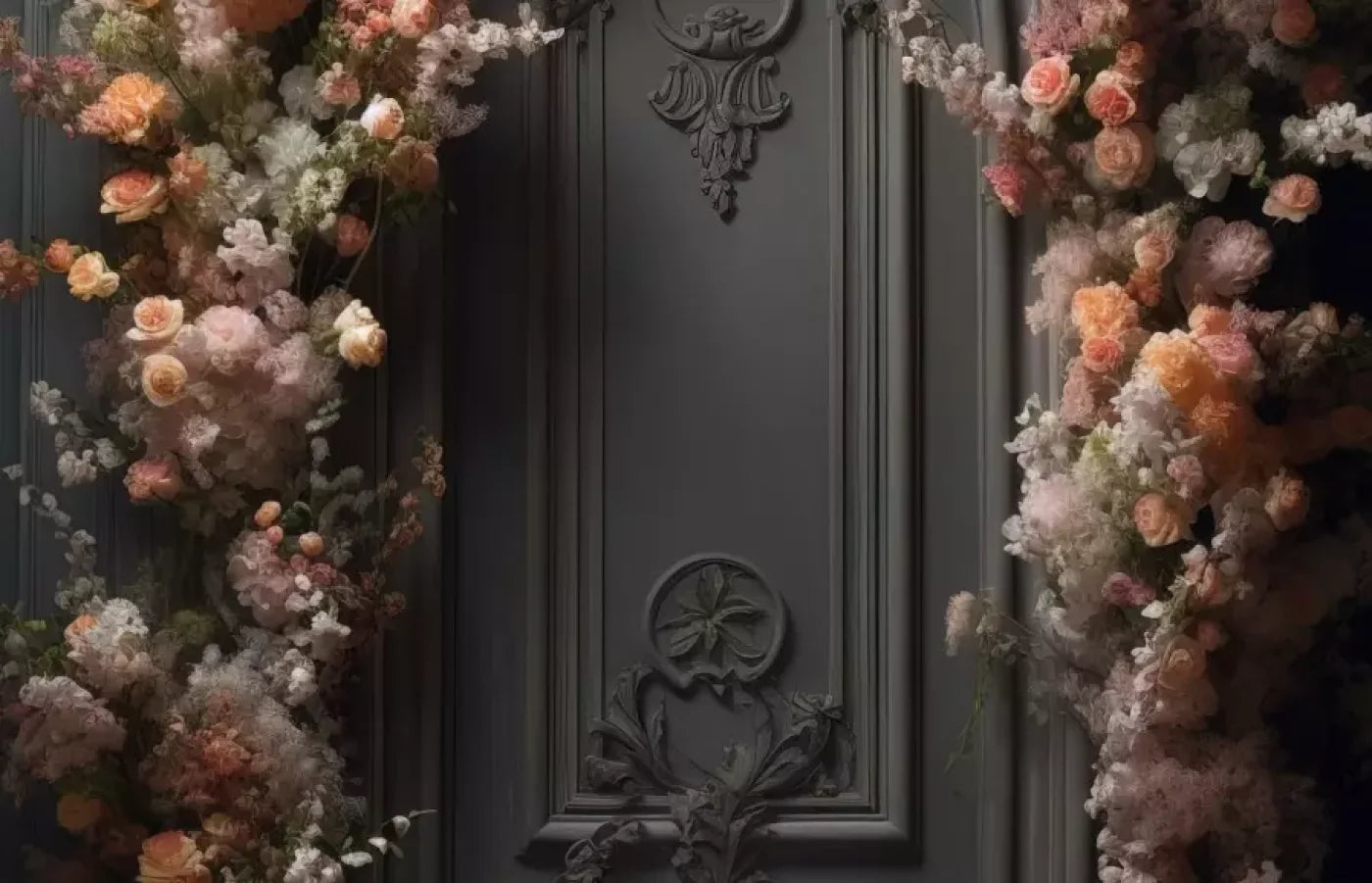 Pink Flower Wall Arch 14’X9’ Ultracloth (168 X 108 Inch) Backdrop
