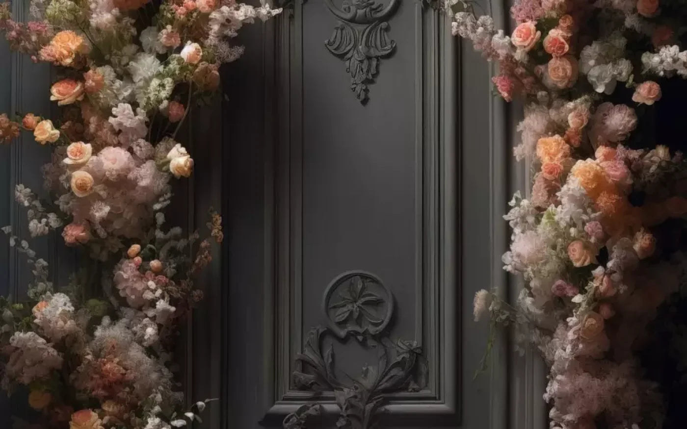 Pink Flower Wall Arch 16’X10’ Ultracloth (192 X 120 Inch) Backdrop