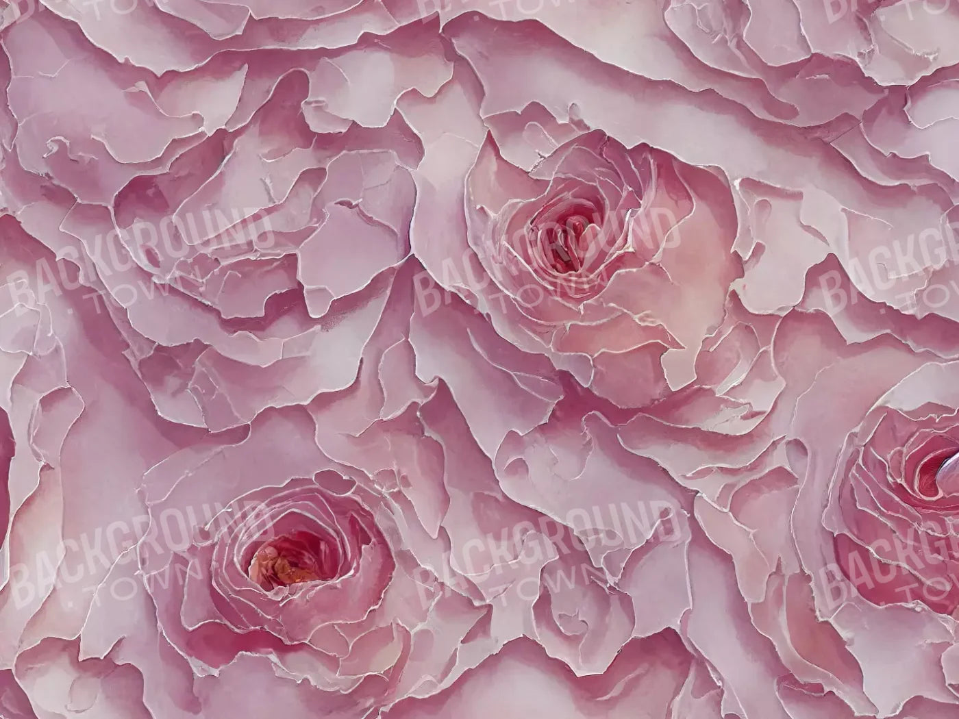 Pink Flowers 68X5 Fleece ( 80 X 60 Inch ) Backdrop