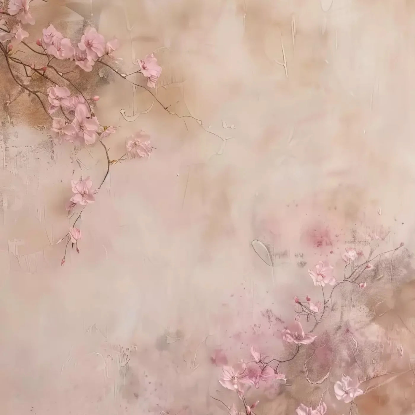 Pink Flowers Vines 10’X10’ Ultracloth (120 X Inch) Backdrop
