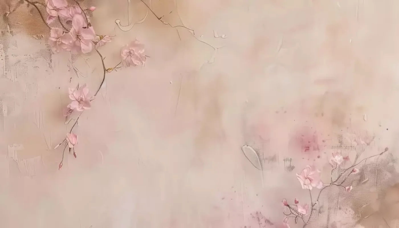 Pink Flowers Vines 14’X8’ Ultracloth (168 X 96 Inch) Backdrop