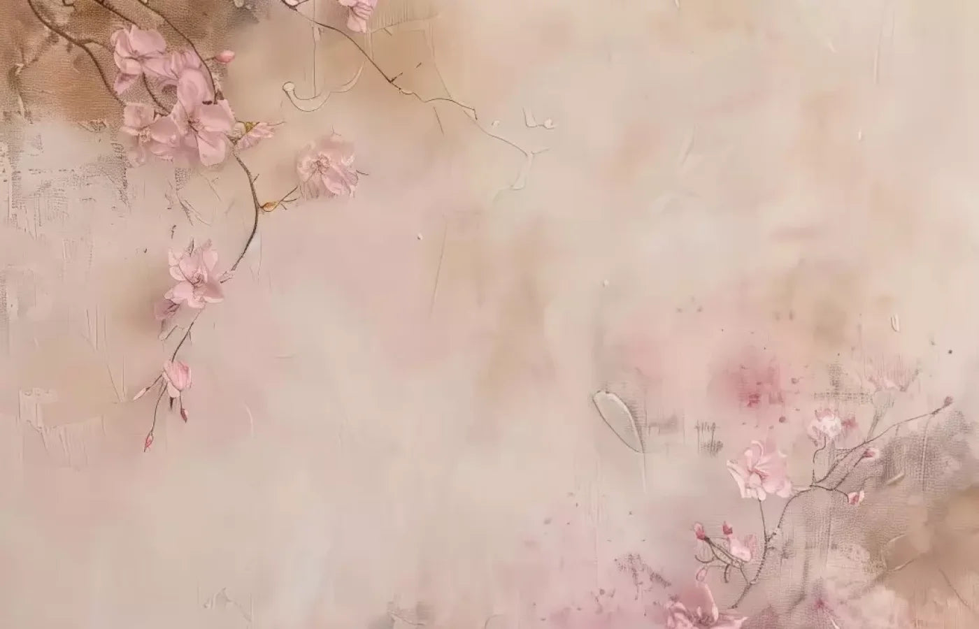 Pink Flowers Vines 14’X9’ Ultracloth (168 X 108 Inch) Backdrop