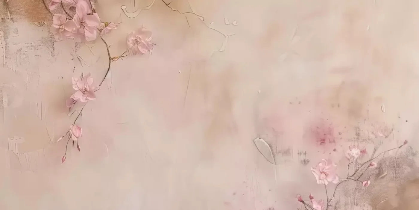 Pink Flowers Vines 16’X8’ Ultracloth (192 X 96 Inch) Backdrop