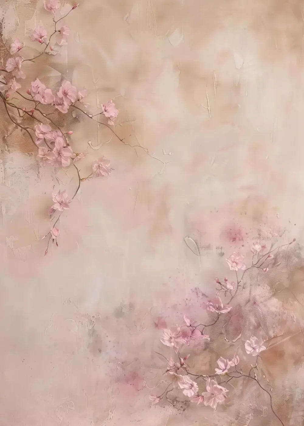 Pink Flowers Vines 5’X7’ Ultracloth (60 X 84 Inch) Backdrop