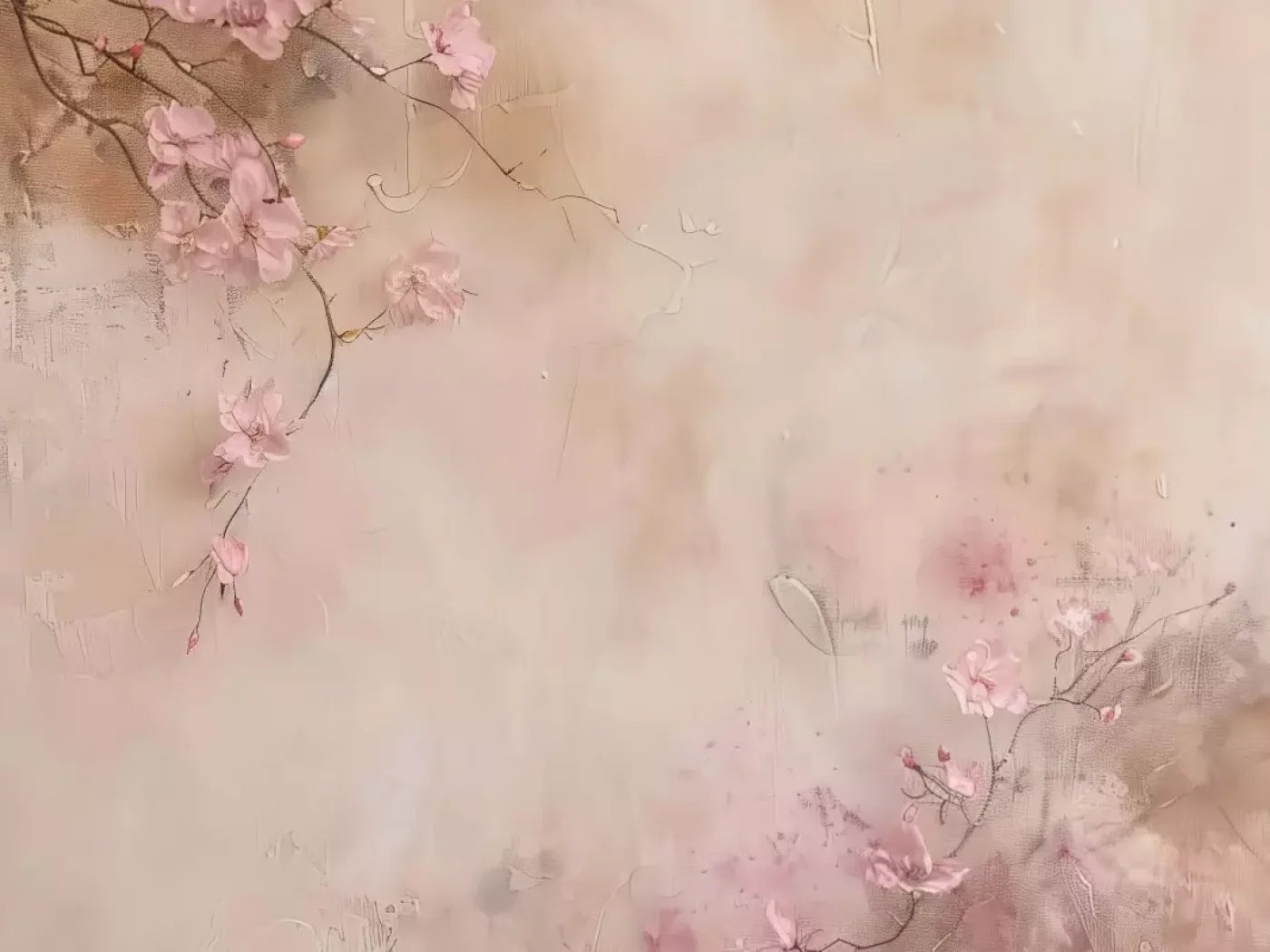 Pink Flowers Vines 6’8X5’ Fleece (80 X 60 Inch) Backdrop