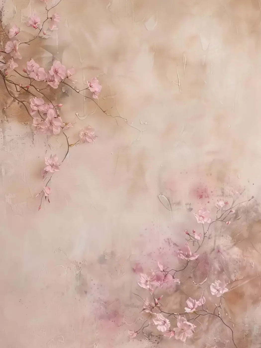 Pink Flowers Vines 6’X8’ Fleece (72 X 96 Inch) Backdrop