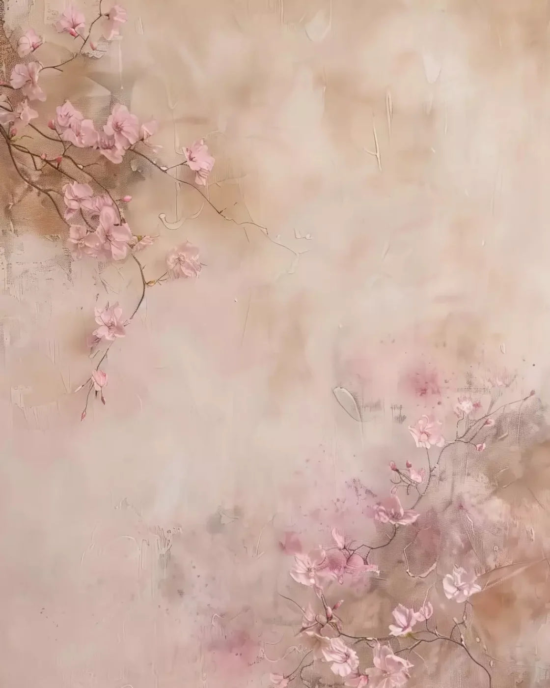 Pink Flowers Vines 8’X10’ Fleece (96 X 120 Inch) Backdrop