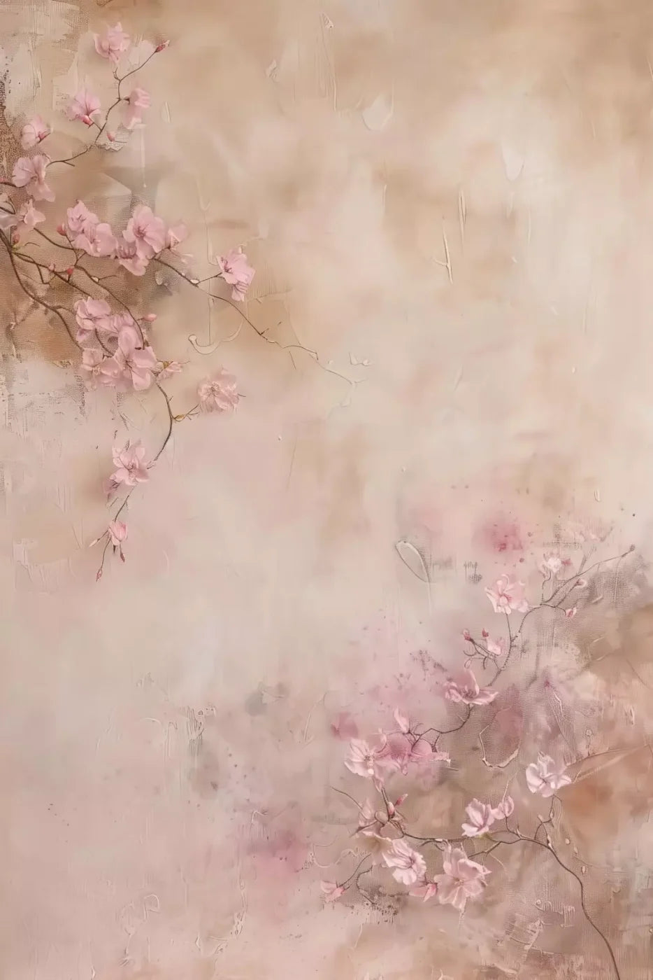 Pink Flowers Vines 8’X12’ Ultracloth (96 X 144 Inch) Backdrop