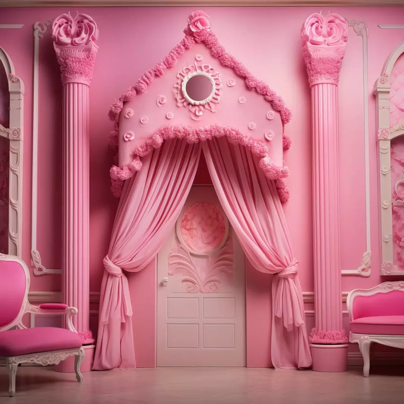 Pink Gabriella Room 8’X8’ Fleece (96 X Inch) Backdrop