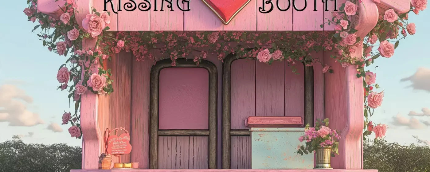 Pink Kissing Booth 20’X8’ Ultracloth (240 X 96 Inch) Backdrop