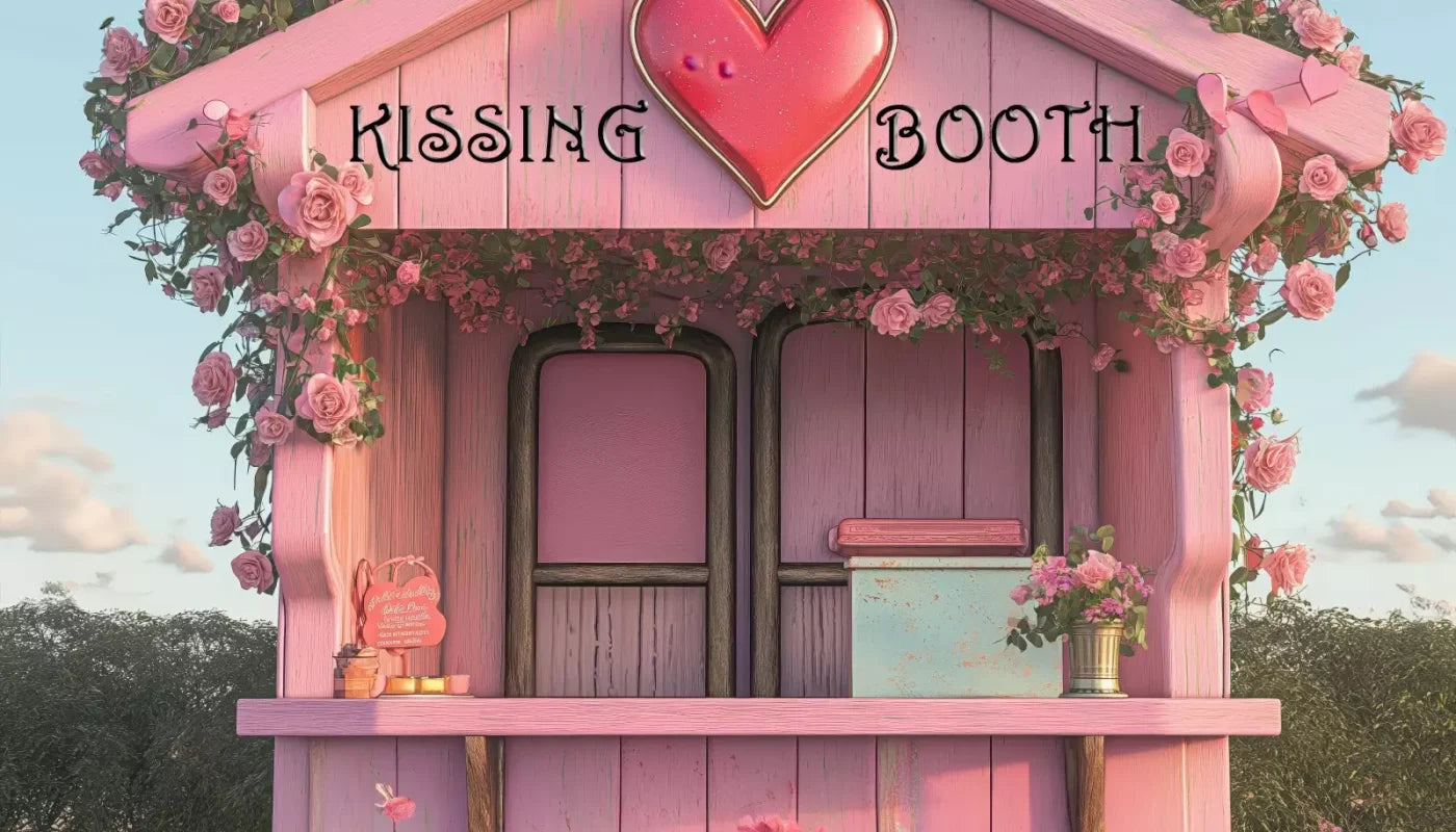 Pink Kissing Booth 14’X8’ Ultracloth (168 X 96 Inch) Backdrop