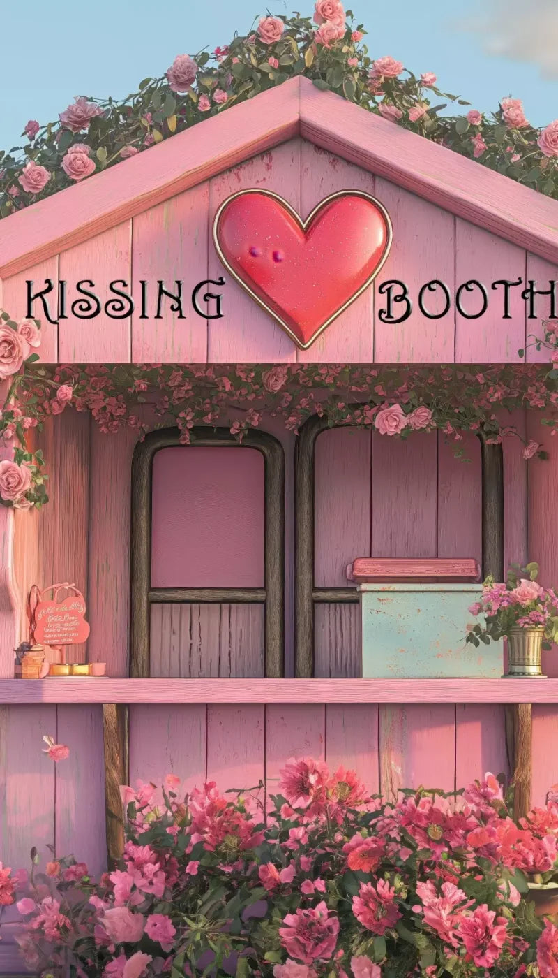 Pink Kissing Booth 8’X14’ Ultracloth (96 X 168 Inch) Backdrop