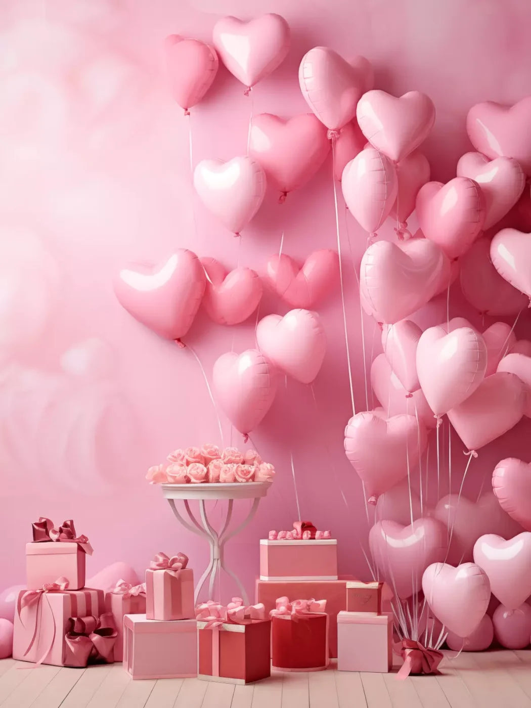 Pink Love Party 6’X8’ Fleece (72 X 96 Inch) Backdrop