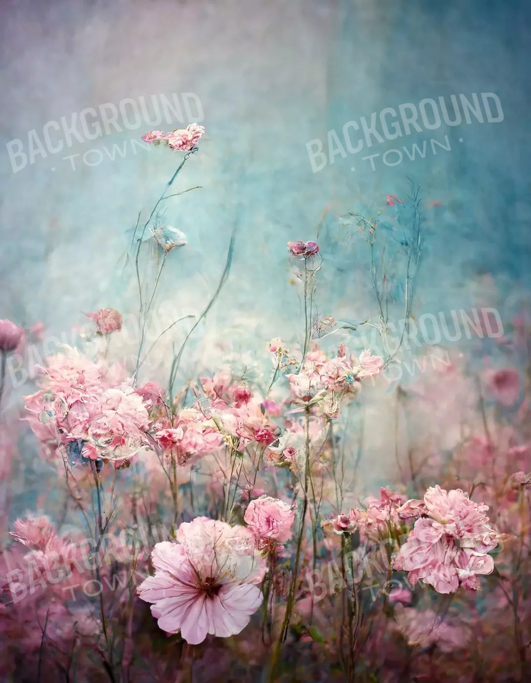 Pink Meadow 6X8 Fleece ( 72 X 96 Inch ) Backdrop