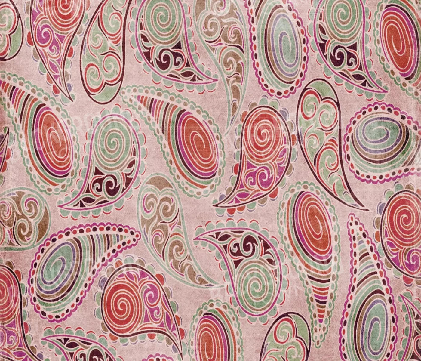 Pink Paisley 12X10 Ultracloth ( 144 X 120 Inch ) Backdrop