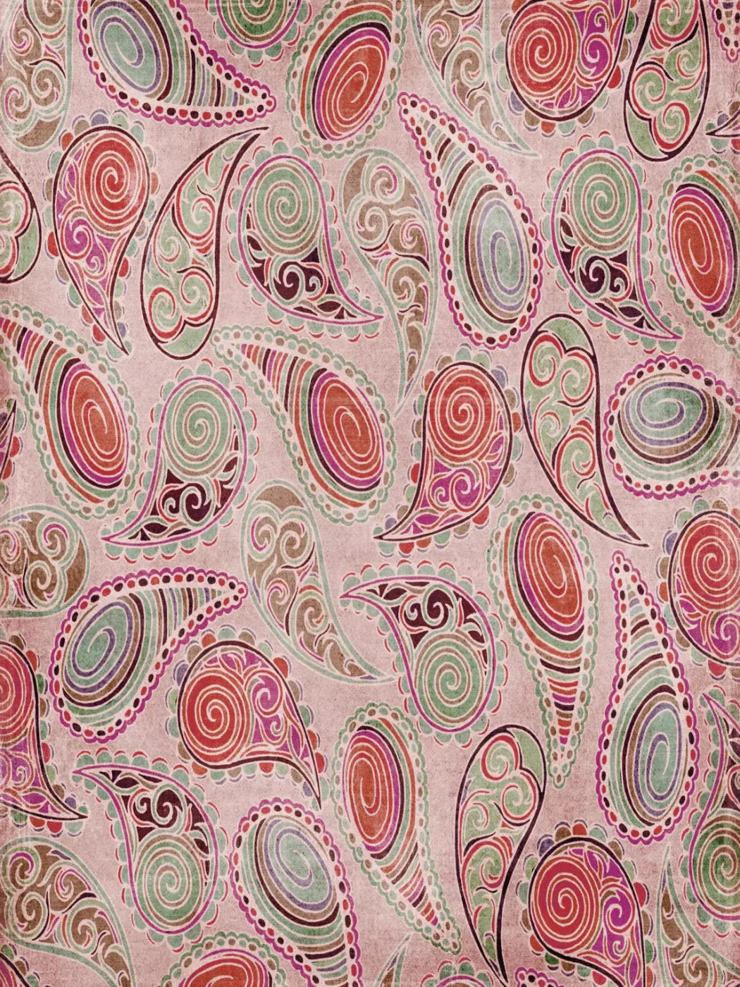 Pink Paisley 5X68 Fleece ( 60 X 80 Inch ) Backdrop