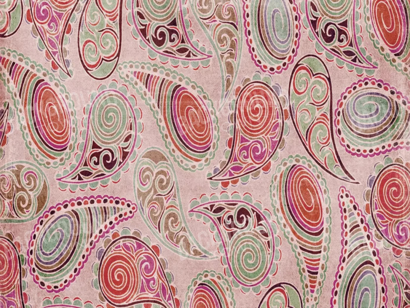 Pink Paisley 7X5 Ultracloth ( 84 X 60 Inch ) Backdrop