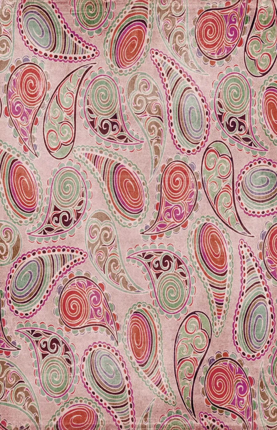 Pink Paisley 8X12 Ultracloth ( 96 X 144 Inch ) Backdrop