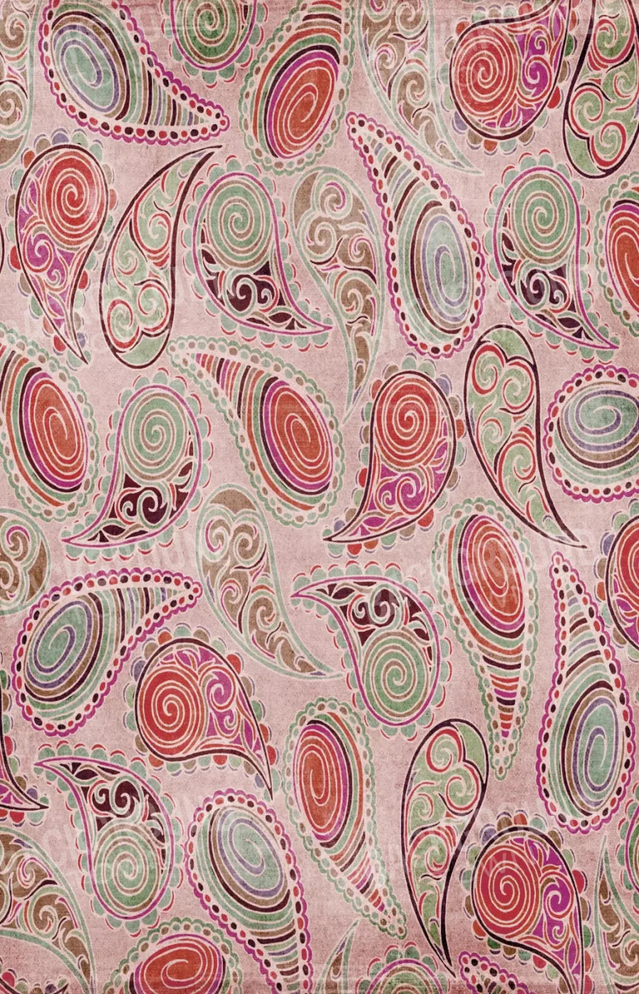 Pink Paisley 8X12 Ultracloth ( 96 X 144 Inch ) Backdrop