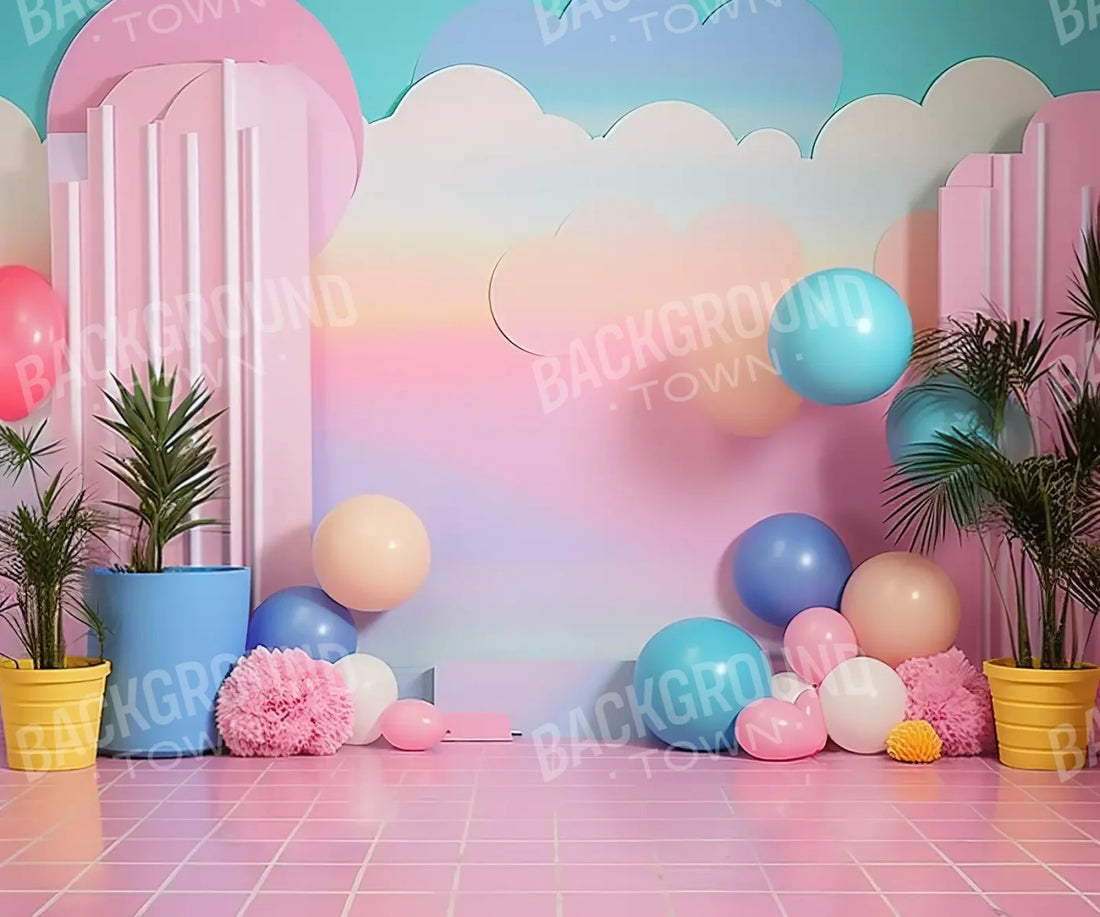 Pink Play House I 5’X4’2 Fleece (60 X 50 Inch) Backdrop