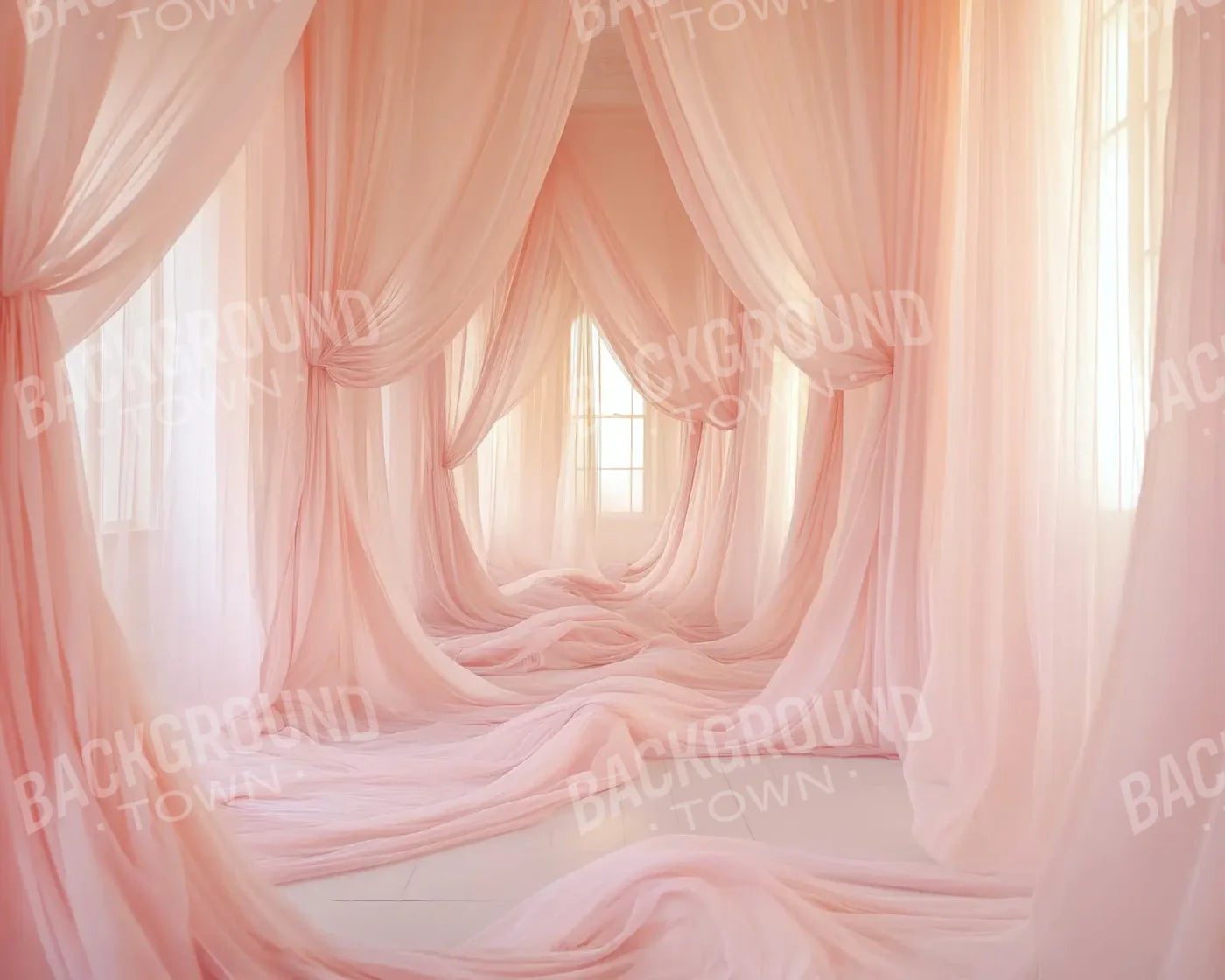 Pink Sheer Drapery II 10’x8’ Fleece (120 x 96 inch) Backdrop