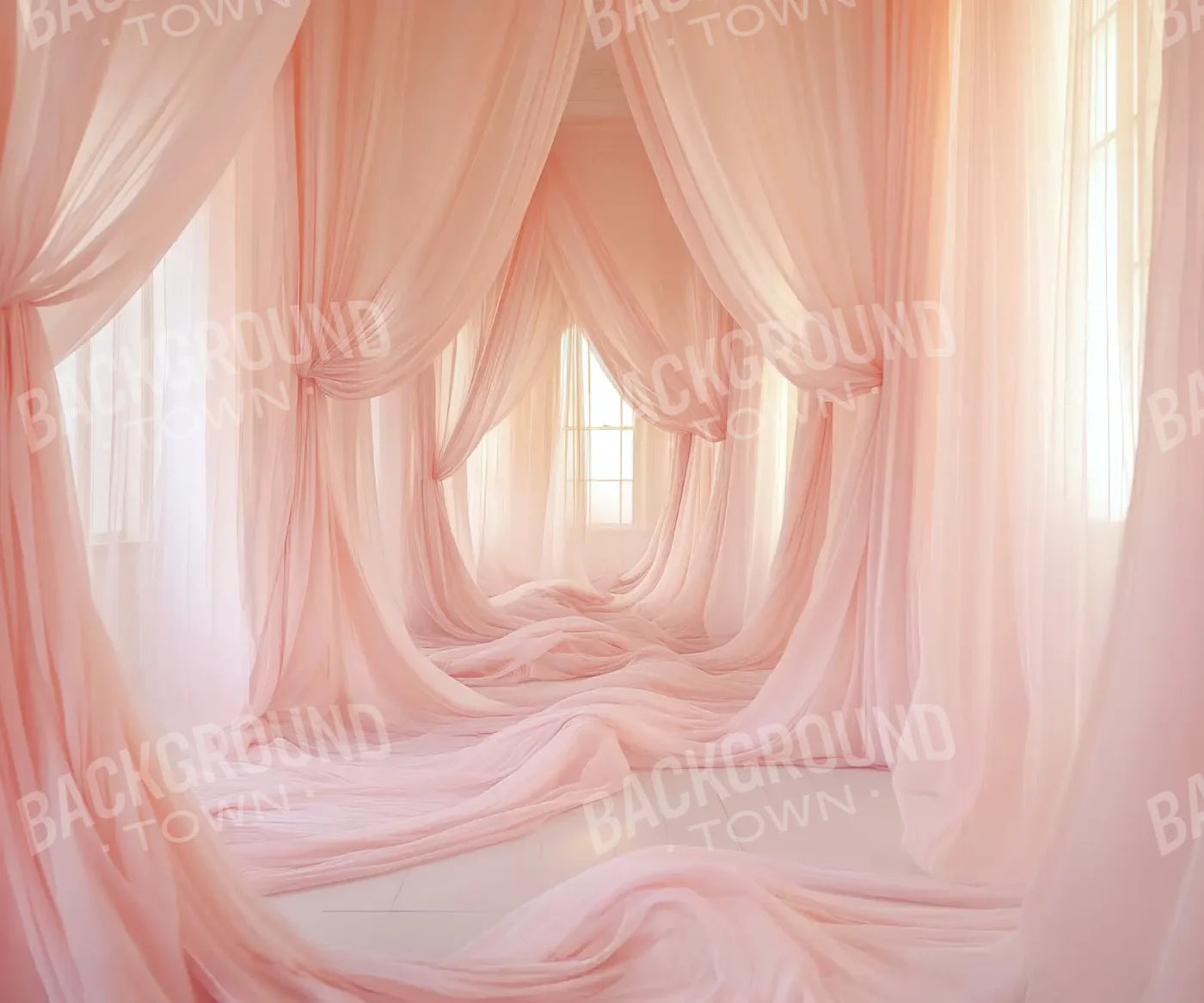 Pink Sheer Drapery II 12’x10’ UltraCloth (144 x 120 inch) Backdrop