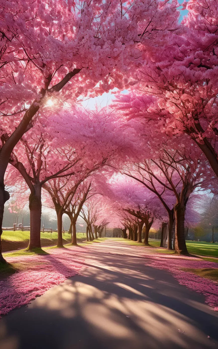 Pink Trees 10’X16’ Ultracloth (120 X 192 Inch) Backdrop
