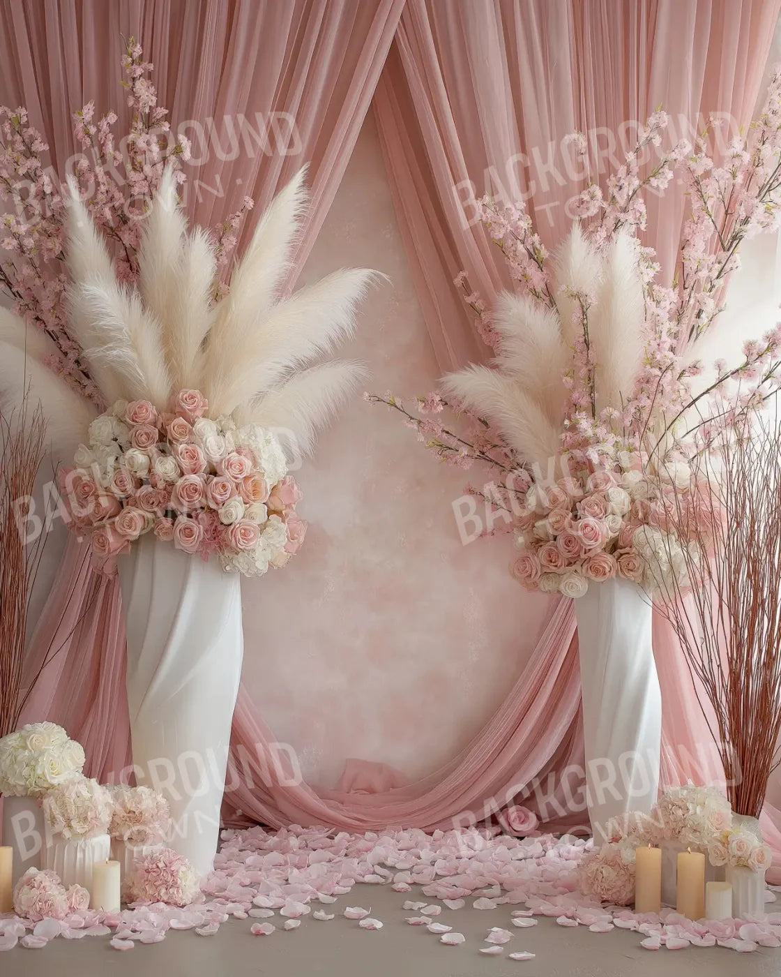 Pink Vases 8’x10’ Fleece (96 x 120 inch) Backdrop