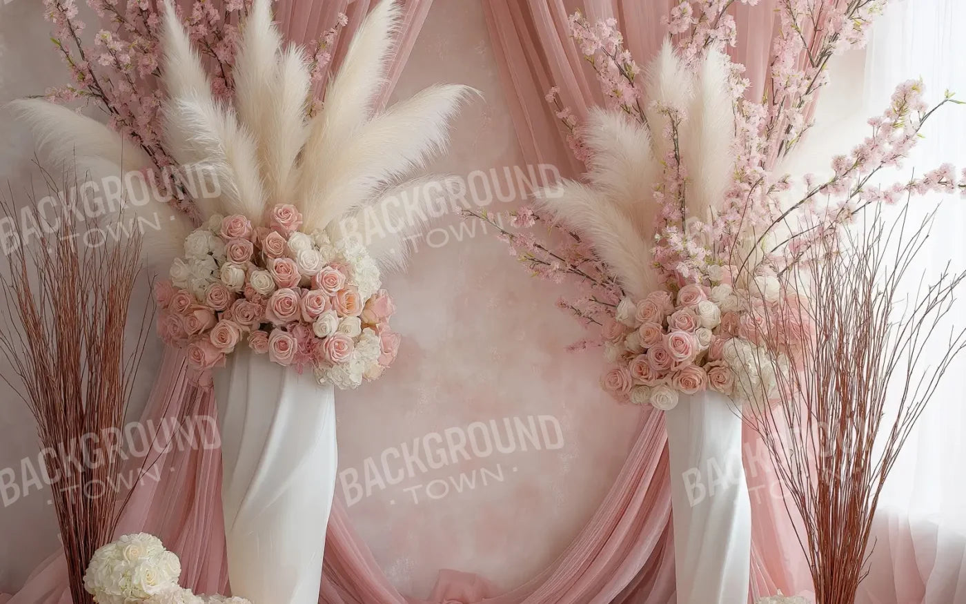 Pink Vases 8’x5’ UltraCloth (96 x 60 inch) Backdrop