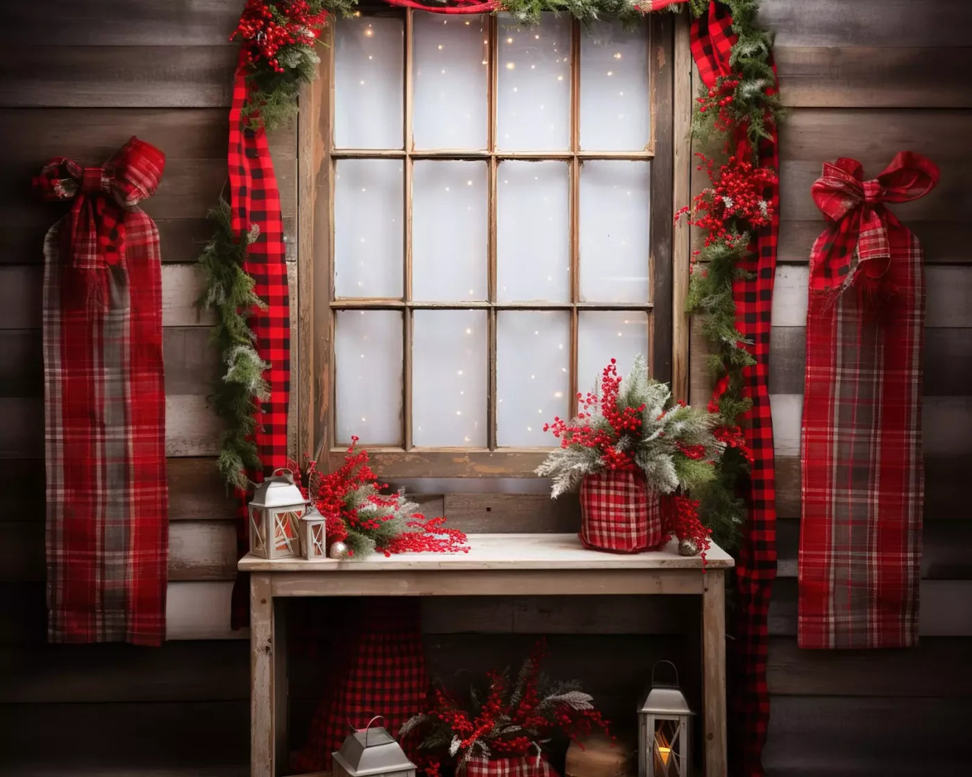 Plaid Tidings 10’X8’ Fleece (120 X 96 Inch) Backdrop