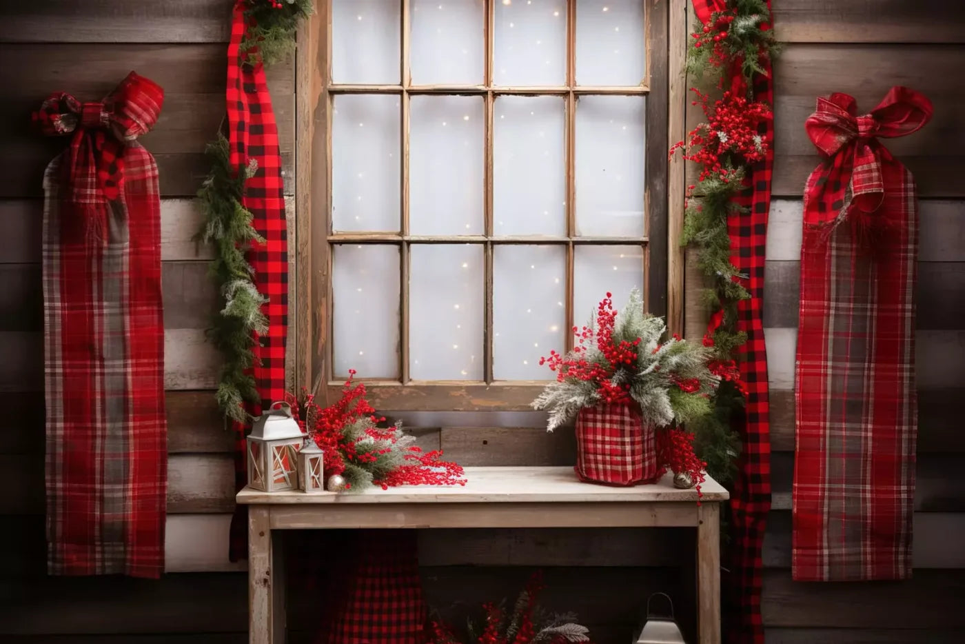Plaid Tidings 12’X8’ Ultracloth (144 X 96 Inch) Backdrop