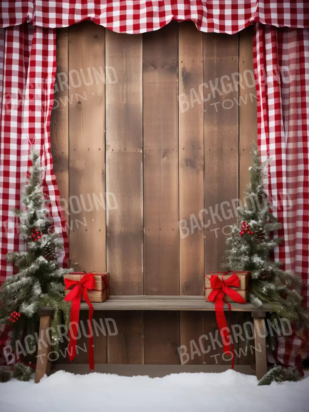 Plaid Tidings Iii 6’X8’ Fleece (72 X 96 Inch) Backdrop