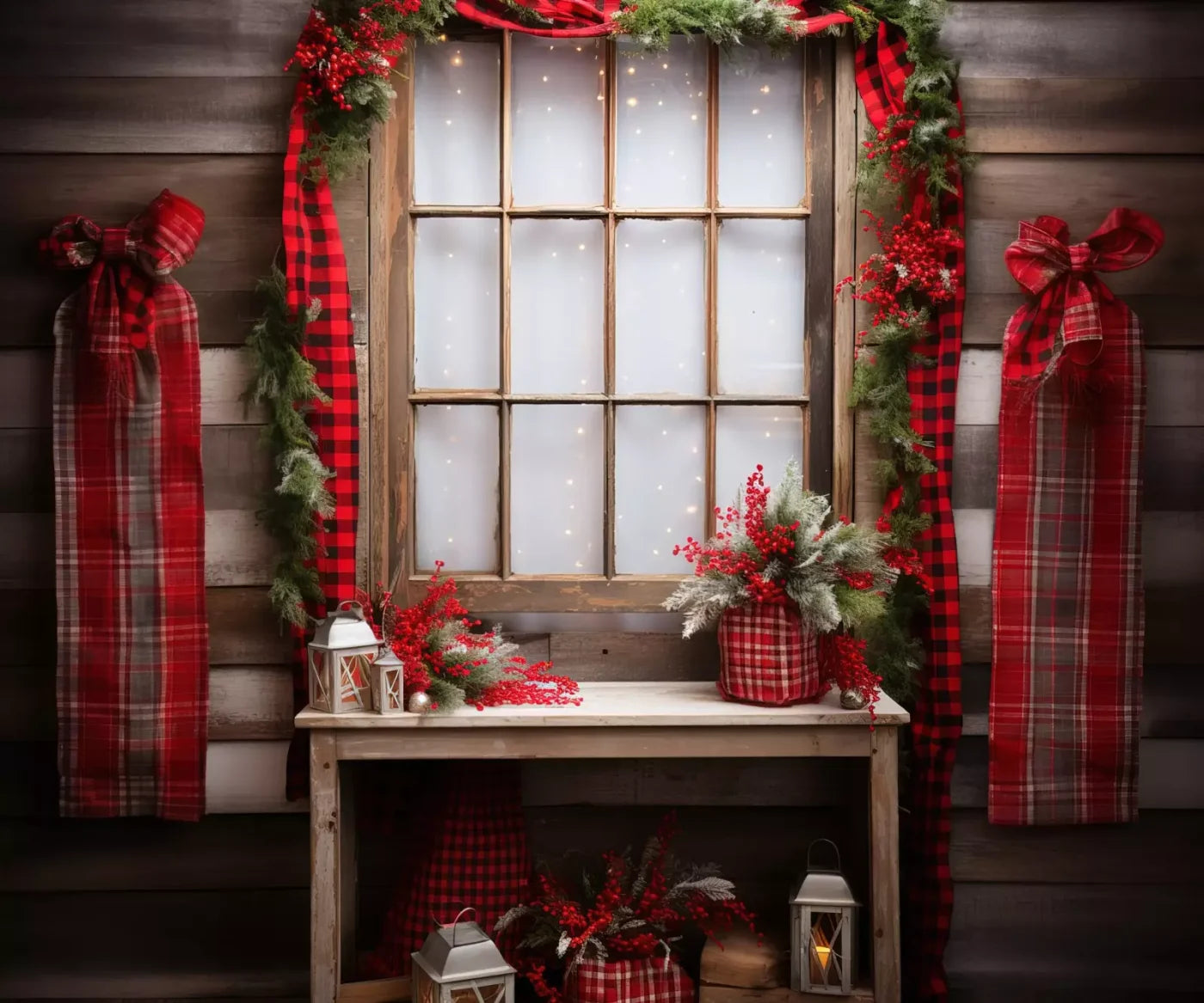 Plaid Tidings 5’X4’2 Fleece (60 X 50 Inch) Backdrop