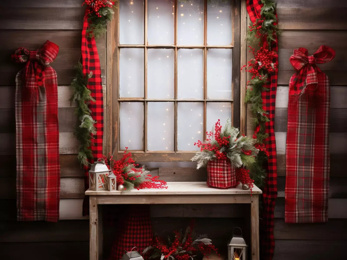 Plaid Tidings 6’8X5’ Fleece (80 X 60 Inch) Backdrop