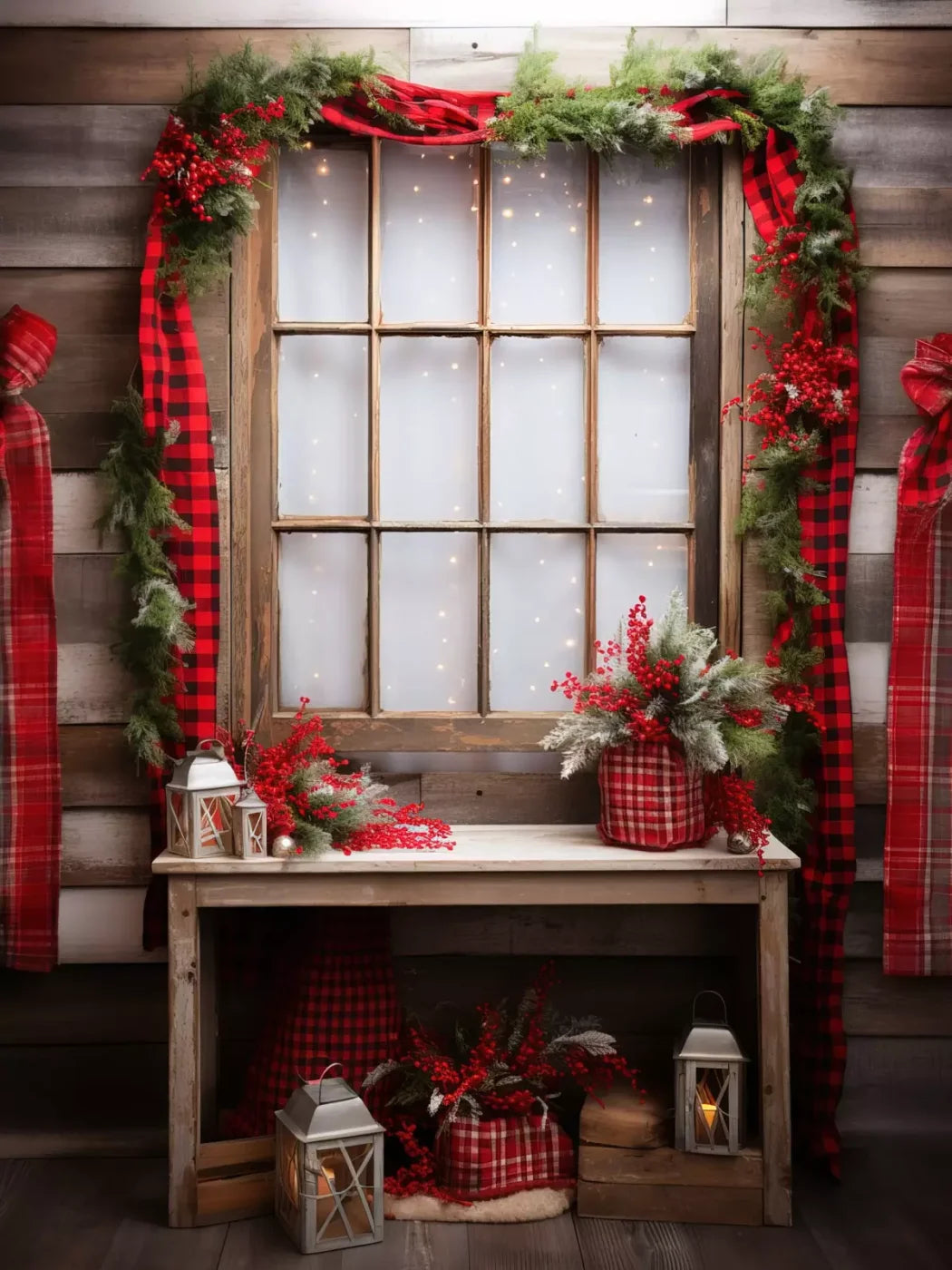 Plaid Tidings 6’X8’ Fleece (72 X 96 Inch) Backdrop