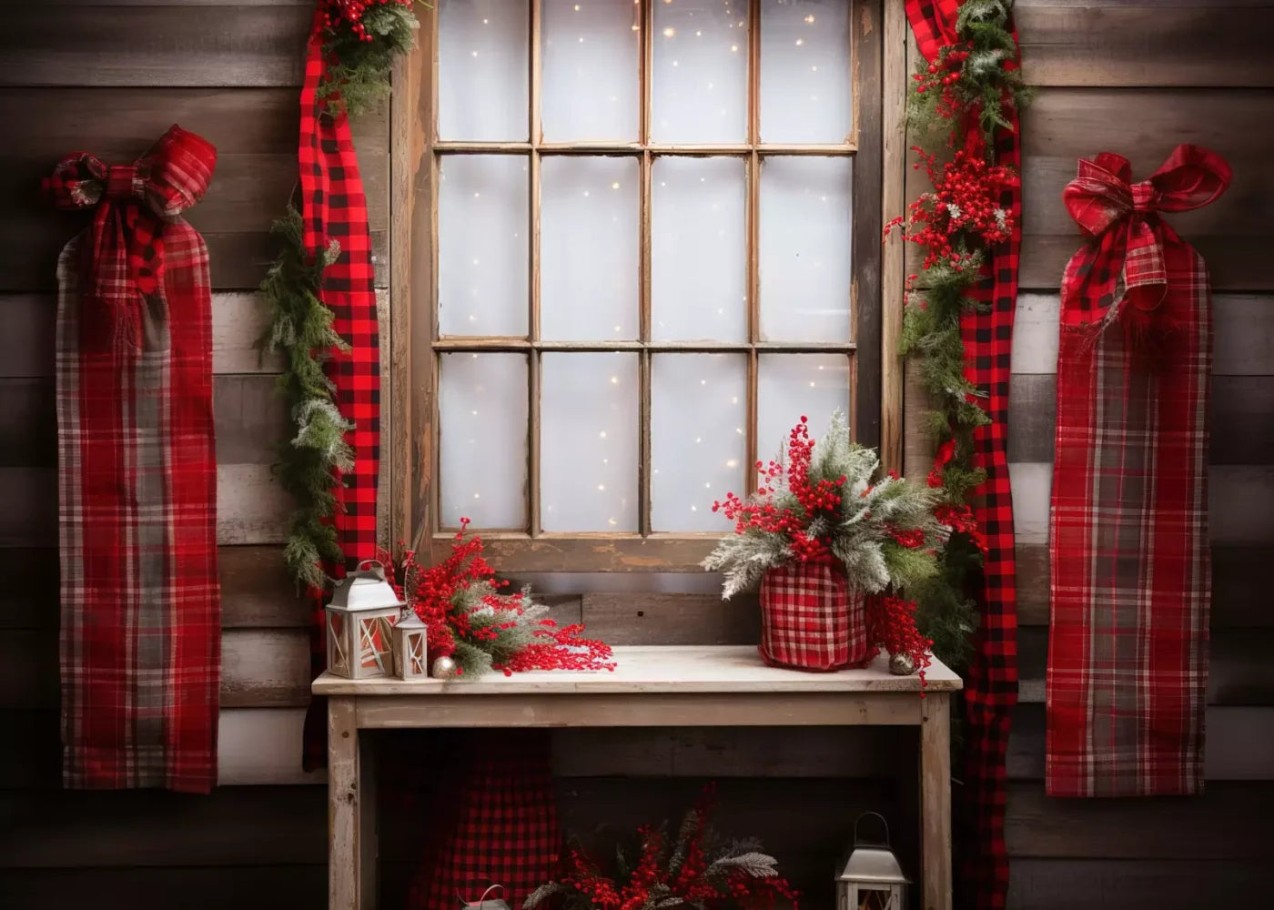 Plaid Tidings 7’X5’ Ultracloth (84 X 60 Inch) Backdrop