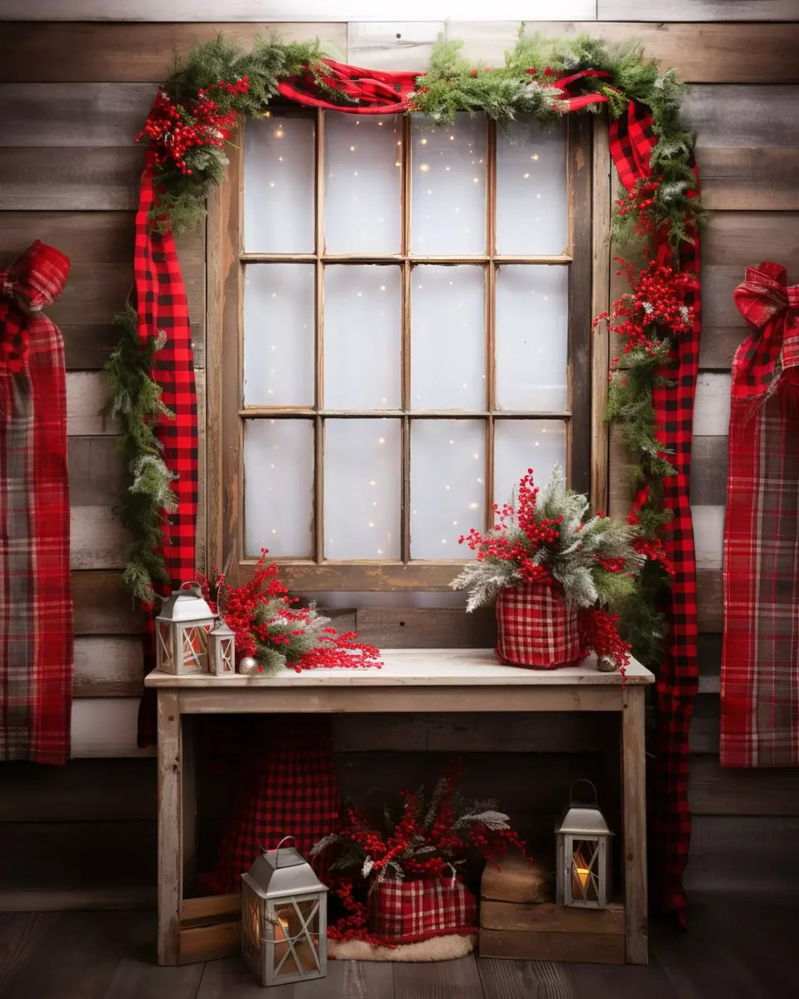 Plaid Tidings 8’X10’ Fleece (96 X 120 Inch) Backdrop